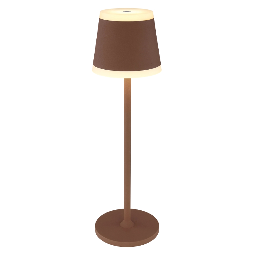 Globo - LED Lámpara de mesa táctil recargable y regulable LED/4,6W/3,7V 3000K 1800mAh marrón IP54
