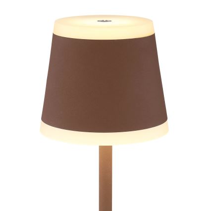 Globo - LED Lámpara de mesa táctil recargable y regulable LED/4,6W/3,7V 3000K 1800mAh marrón IP54