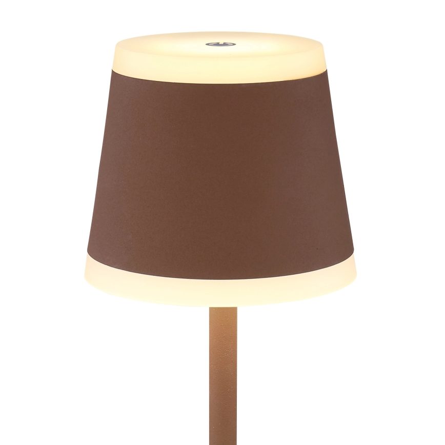 Globo - LED Lámpara de mesa táctil recargable y regulable LED/4,6W/3,7V 3000K 1800mAh marrón IP54