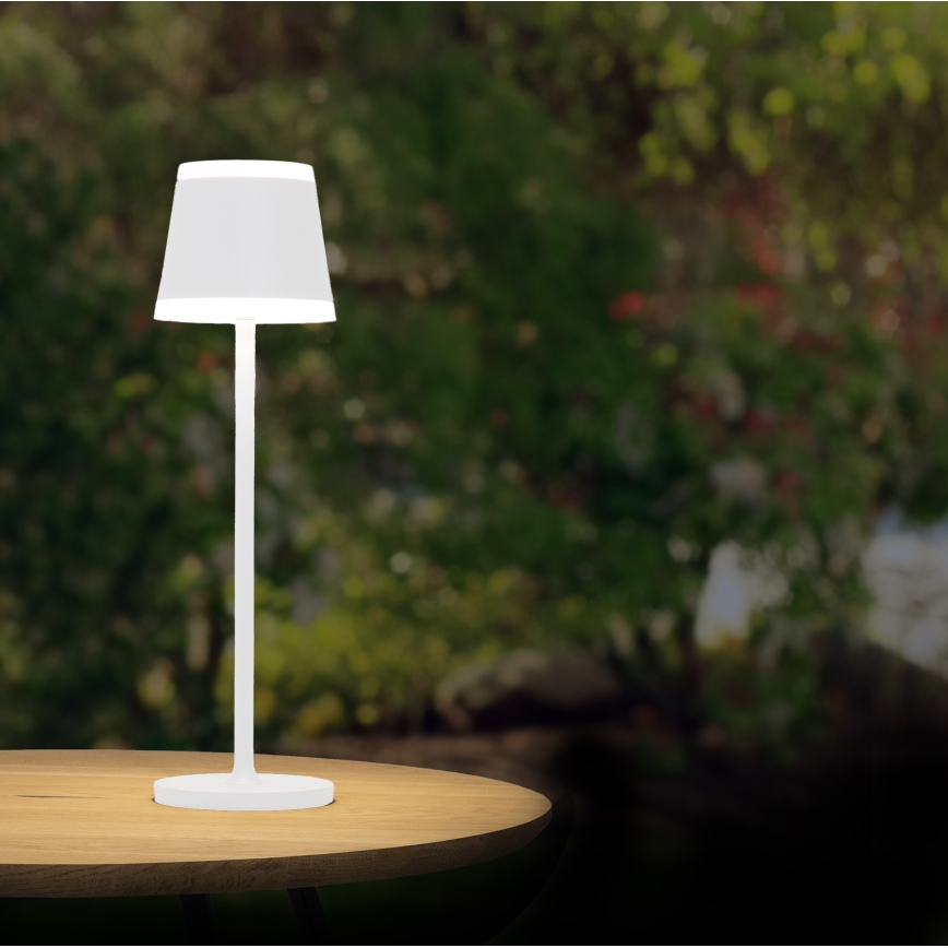 Globo - LED Lámpara de mesa táctil recargable y regulable LED/4,6W/230V 1800 mAh USB IP54 blanco