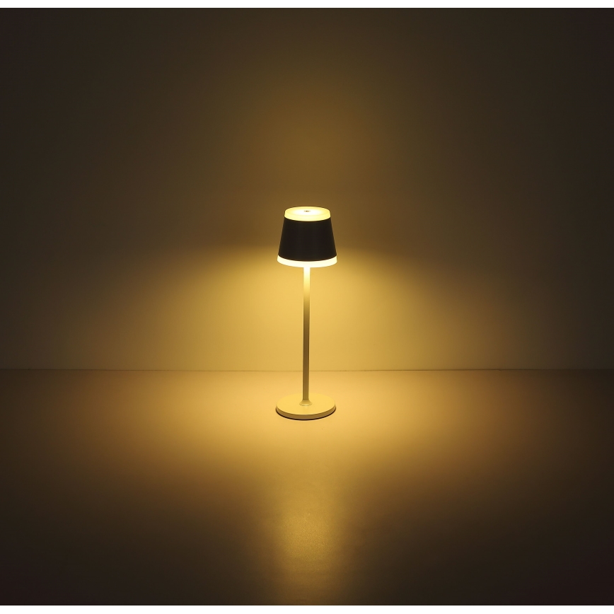 Globo - LED Lámpara de mesa táctil recargable y regulable LED/4,6W/230V 1800 mAh USB IP54 blanco