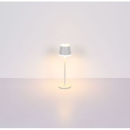 Globo - LED Lámpara de mesa táctil recargable y regulable LED/4,6W/230V 1800 mAh USB IP54 blanco