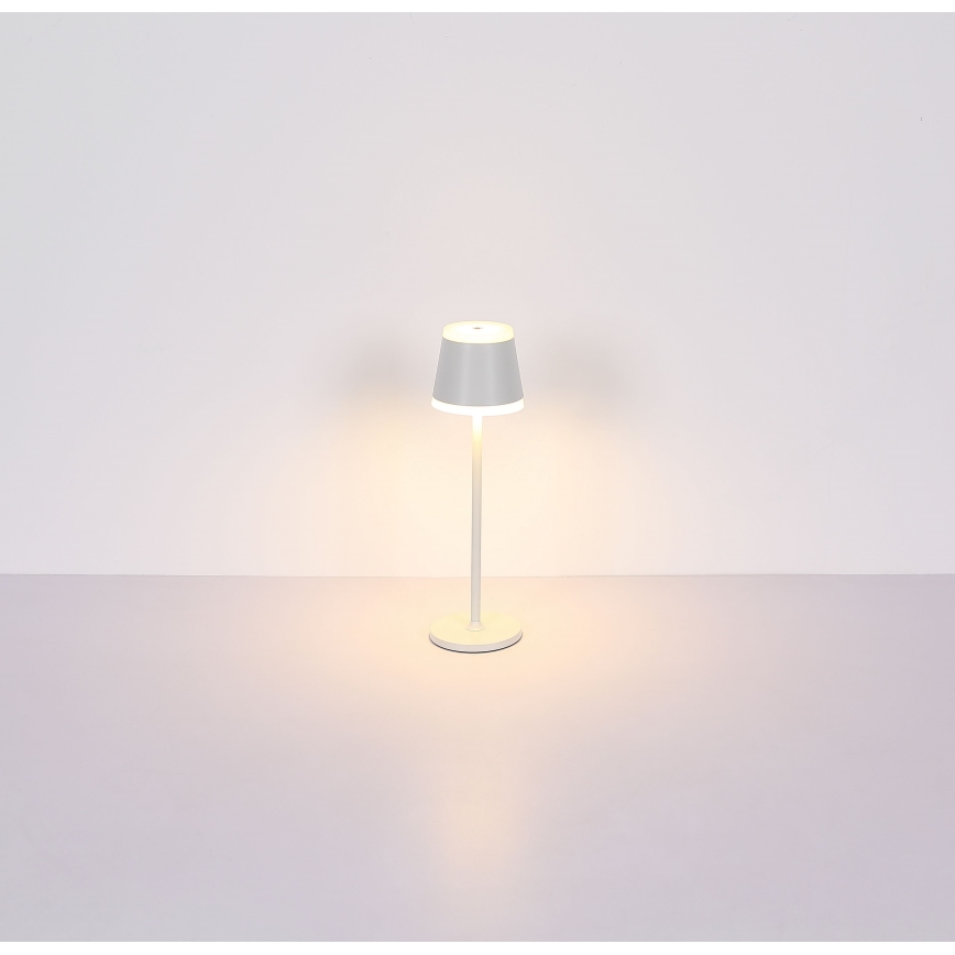 Globo - LED Lámpara de mesa táctil recargable y regulable LED/4,6W/230V 1800 mAh USB IP54 blanco