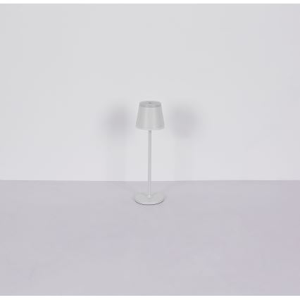 Globo - LED Lámpara de mesa táctil recargable y regulable LED/4,6W/230V 1800 mAh USB IP54 blanco