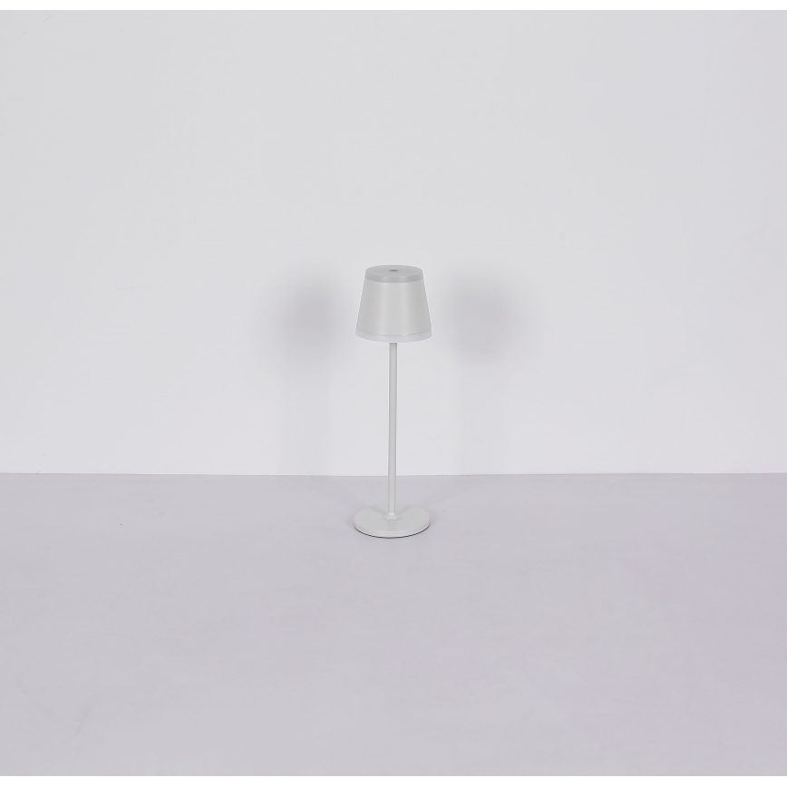Globo - LED Lámpara de mesa táctil recargable y regulable LED/4,6W/230V 1800 mAh USB IP54 blanco