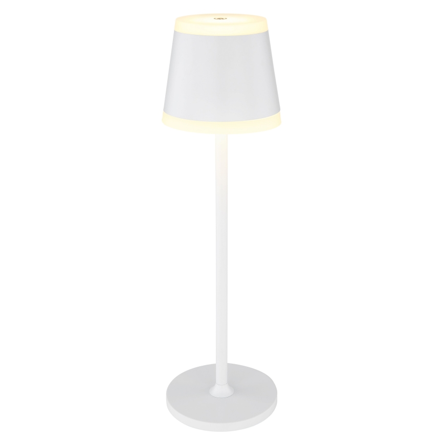 Globo - LED Lámpara de mesa táctil recargable y regulable LED/4,6W/230V 1800 mAh USB IP54 blanco
