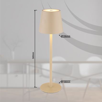 Globo 58438S - Lámpara de exterior LED táctil regulable VANNIE LED/3W/3,7V IP44 beige