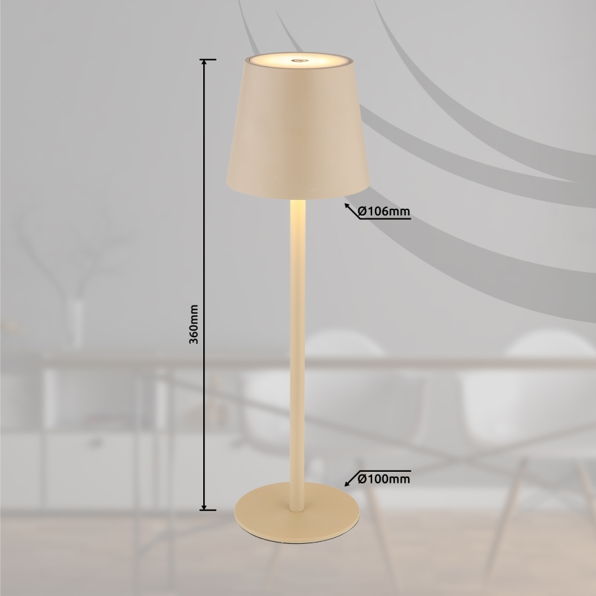 Globo 58438S - Lámpara de exterior LED táctil regulable VANNIE LED/3W/3,7V IP44 beige