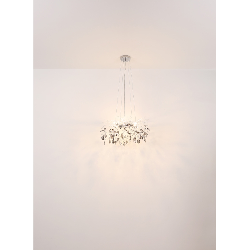 Globo - Lámpara colgante 8xG9/8W/230V diá. 61 cm cromo brillante