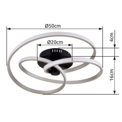 Globo - Lámpara de techo LED LED/40W/230V 3000K cromo mate/negro