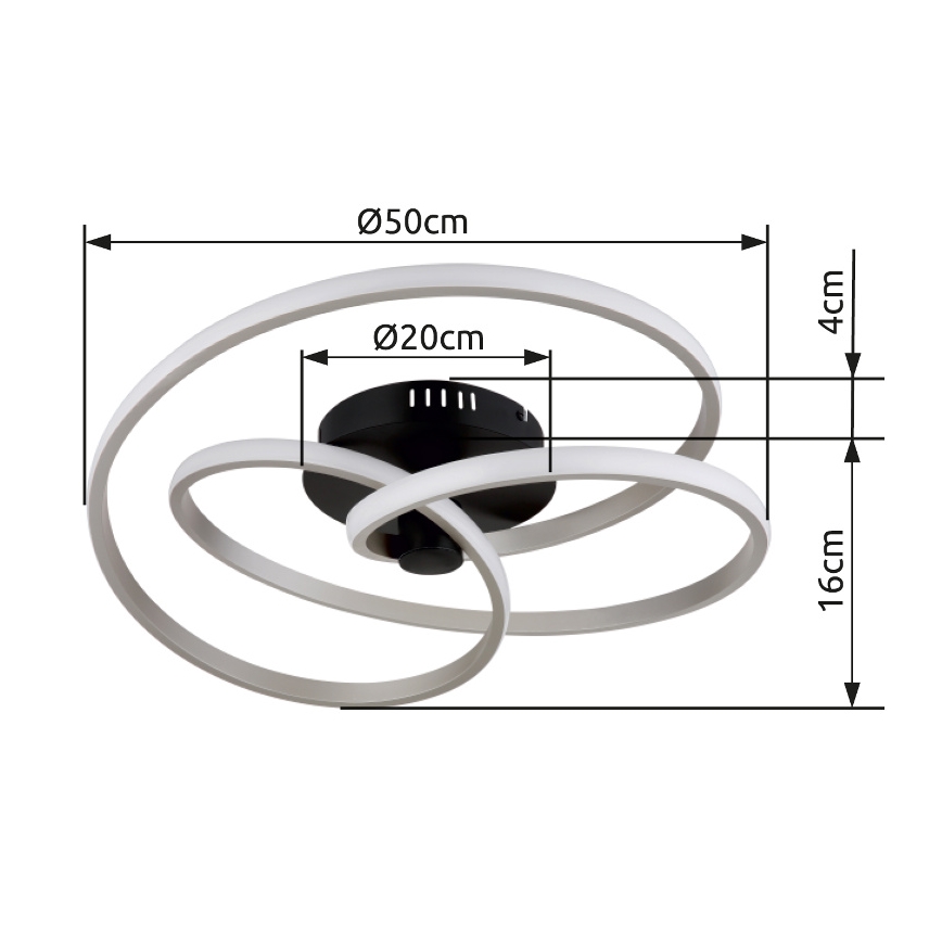 Globo - Lámpara de techo LED LED/40W/230V 3000K cromo mate/negro