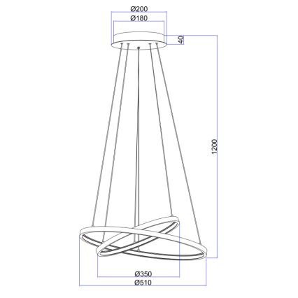 Globo - Lámpara de araña LED regulable 2xLED/21W/230V