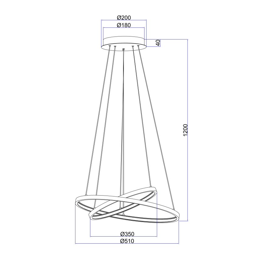 Globo - Lámpara de araña LED regulable 2xLED/21W/230V