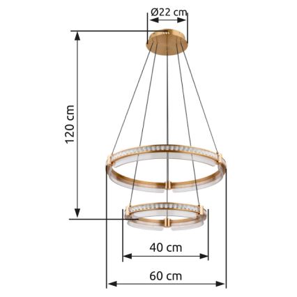 Globo - Lámpara de araña LED regulable LED/78W/230V 2700K-6000K + control remoto