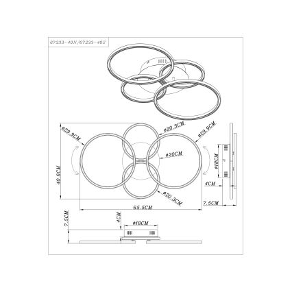 Globo - Lámpara de suspensión LED LED/40W/230V