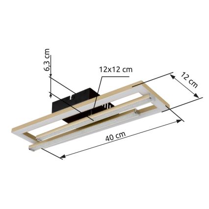 Globo - Plafón LED LED/24W/230V 4000K dorado