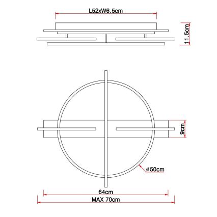 Globo - Plafón LED LED/44W/230V