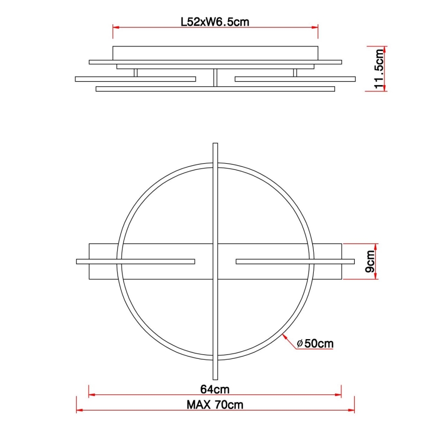 Globo - Plafón LED LED/44W/230V