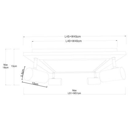 Globo - Foco LED 4xGU10/5W/230V + LED/24W/230V