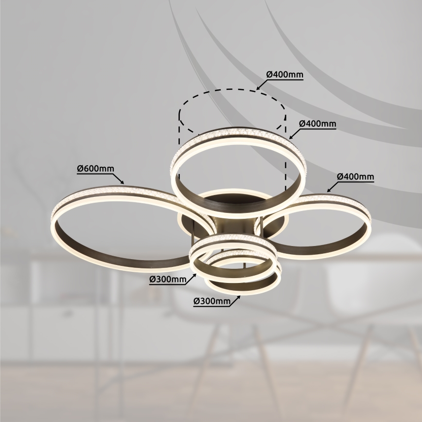 Globo - Plafón LED regulable LED/120W/230V 2700K-6000K + control remoto