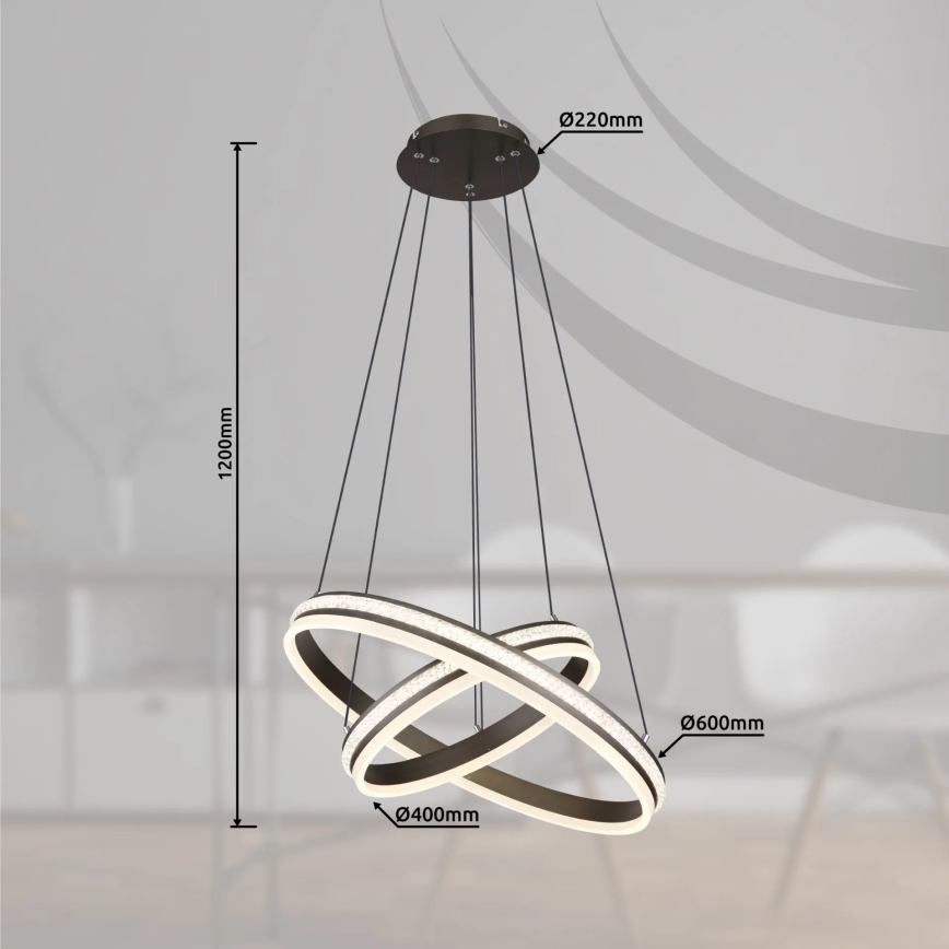 Globo - Lámpara de araña LED regulable LED/60W/230V 2700K-6000K + control remoto