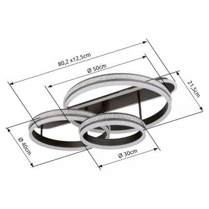 Globo - Plafón LED regulable LED/75W/230V 2700K-6000K + control remoto
