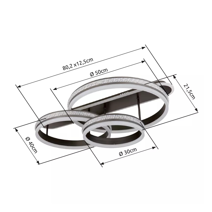 Globo - Plafón LED regulable LED/75W/230V 2700K-6000K + control remoto