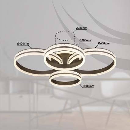 Globo - Plafón LED regulable LED/90W/230V 2700K-6000K + control remoto
