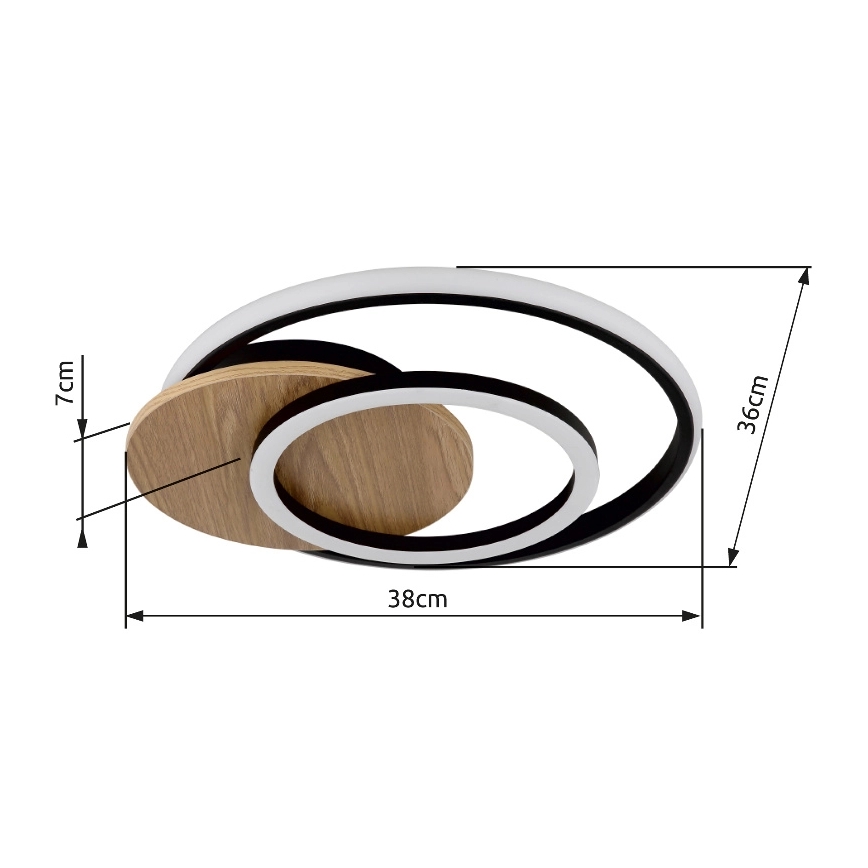 Globo - Plafón LED LED/24W/230V negro