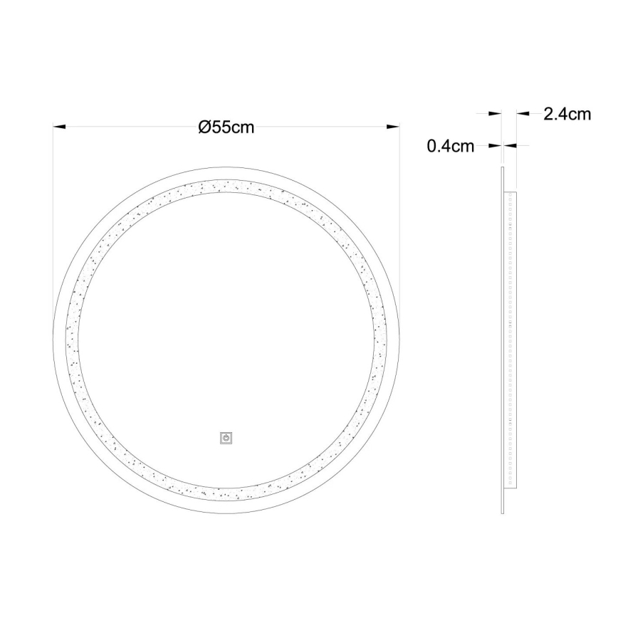 Globo - Espejo de pared LED regulable con retroiluminación LED/10W/230V 4000K d. 55 cm