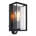 Globo - Aplique para exterior con sensor 1xE27/60W/230V IP44 negro