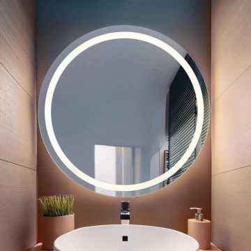 Globo - Espejo de pared LED regulable con retroiluminación LED/10W/230V 4000K d. 55 cm