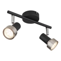 Globo - Foco  2xGU10/25W/230V negro/plata
