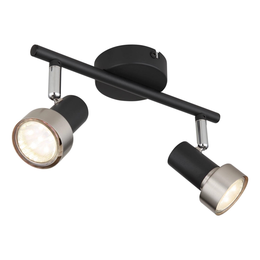 Globo - Foco  2xGU10/25W/230V negro/plata