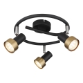 Globo - Foco  3xGU10/25W/230V negro/dorado