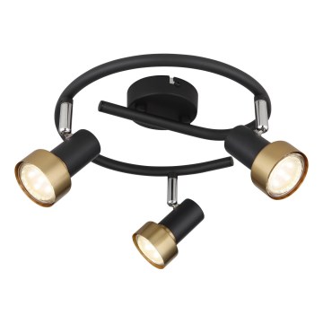 Globo - Foco  3xGU10/25W/230V negro/dorado