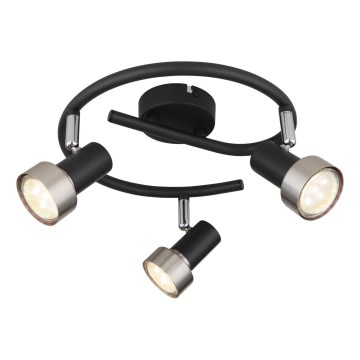 Globo - Foco  3xGU10/25W/230V negro/plata