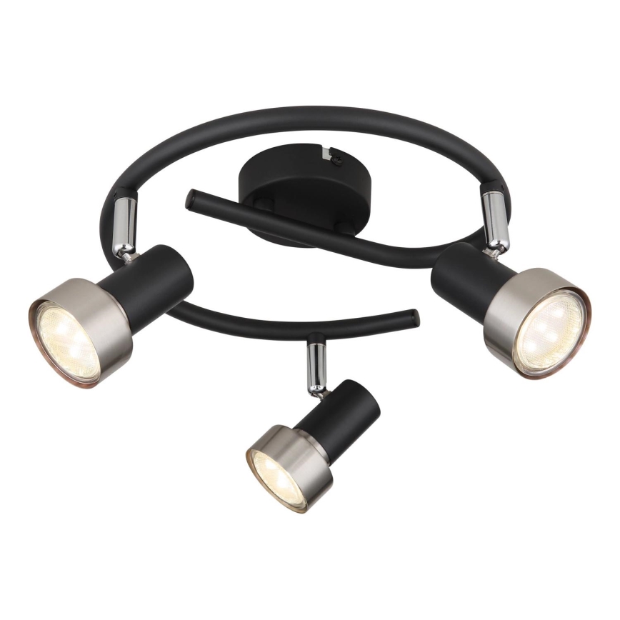 Globo - Foco  3xGU10/25W/230V negro/plata