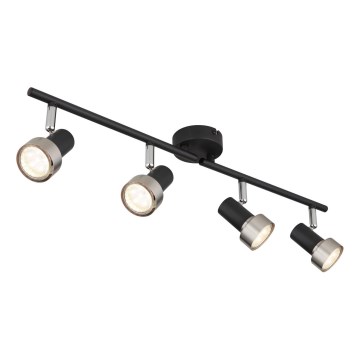 Globo - Foco 4xGU10/25W/230V negro/plata