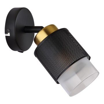 Globo - Foco de pared 1xE27/40W/230V negro/dorado