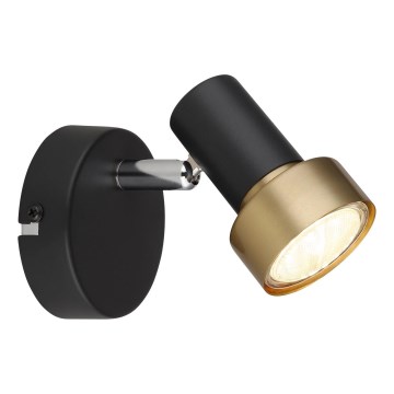 Globo - Foco de pared 1xGU10/25W/230V negro/dorado