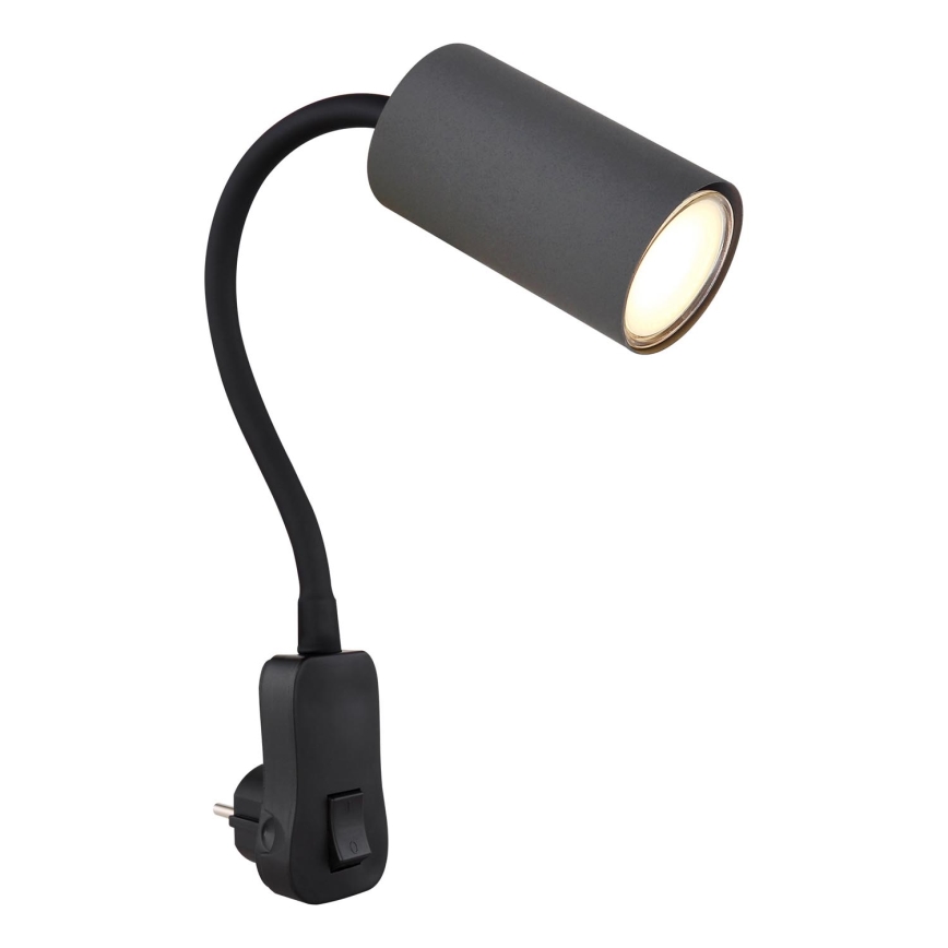 Globo - Foco de pared con enchufe 1xGU10/35W/230V negro