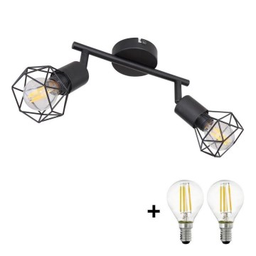Globo - Foco LED 2xE14/6W/230V negro