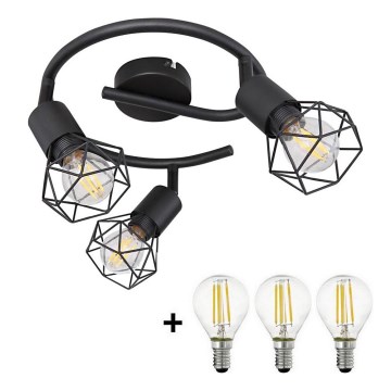 Globo - Foco LED 3xE14/6W/230V negro
