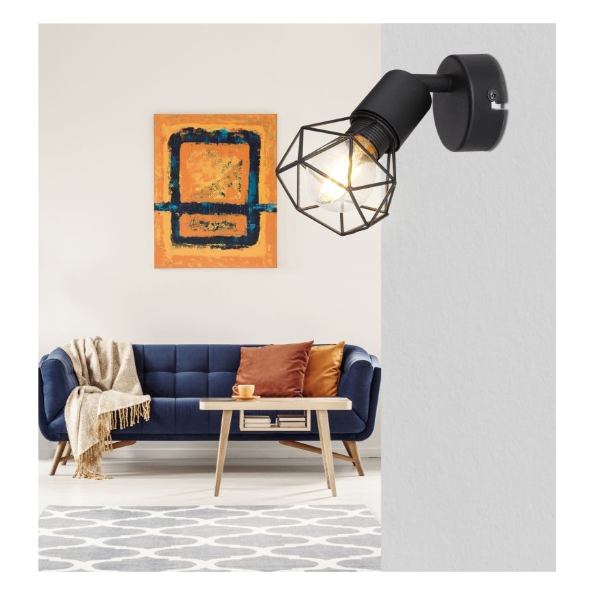 Globo - Foco LED de pared 1xE14/6W/230V negro