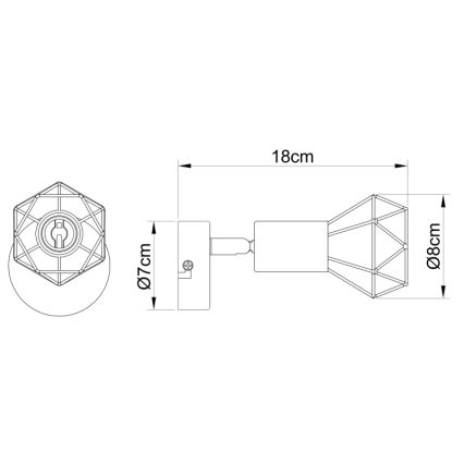 Globo - Foco LED de pared 1xE14/6W/230V negro