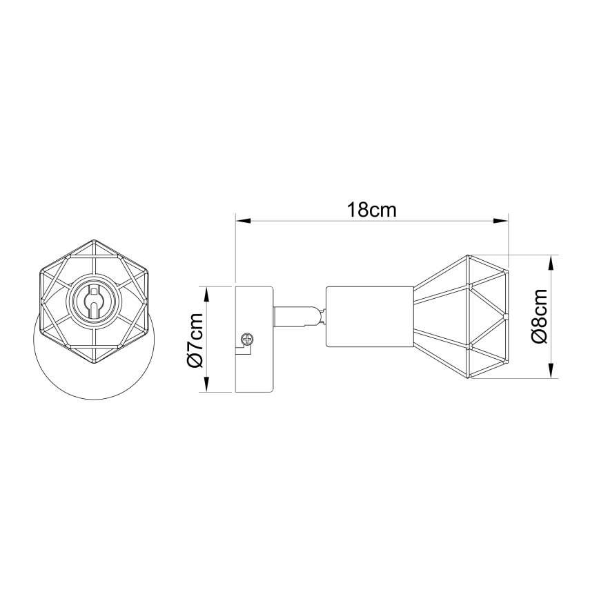 Globo - Foco LED de pared 1xE14/6W/230V negro
