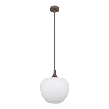 Globo - Lámpara colgante 1xE27/60W/230V diá. 29 cm blanco/marrón