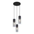 Globo - Lámpara colgante 3xE27/25W/230V diá. 30 cm negro