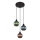 Globo - Lámpara colgante 3xE27/25W/230V diá. 36 cm cobre/verde/azul